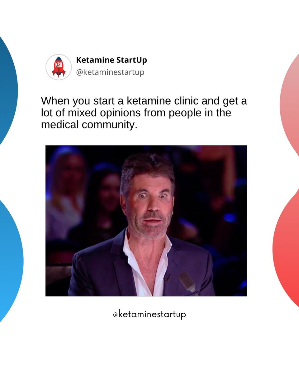 #Ketamineinfusions are indeed an effective treatment for Some. But, not everyone is on board yet and that includes your colleagues. Be prepared for the critics! 
Are you ready for that?

#PhysicianEntrepreneurhumor #KetamineClinic #BusinessOfMedicine #KetamineStartUp