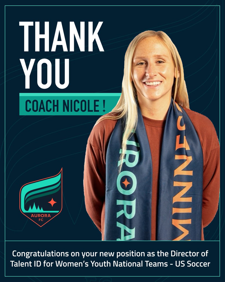 Thank you, Coach Lukic 💫 Our Sporting Director and Head Coach, @NicoleLukic5, is departing her position at Minnesota Aurora FC to join U.S. Soccer (@ussoccer) as Director of Talent Identification for Women’s Youth National Teams. 📰: rb.gy/lqqlie