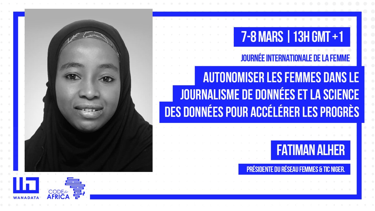 Quels sont les défis actuels auxquels sont confrontées les #femmes dans le #journalisme et la science des données, et en quoi diffèrent-ils de ceux auxquels sont confrontés les hommes ? Rejoignez nous avec #WanaData du 7 au 8 Mars à 13H GMT+1 #Datajournalisme #OpenData