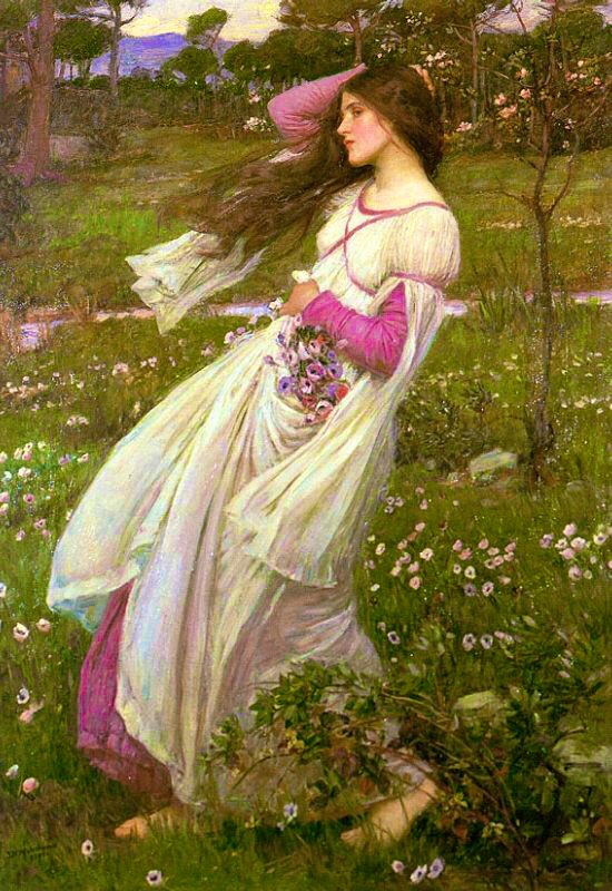 Windflowers by John William Waterhouse, 1902 #LegendaryWednesday #FolkloreThursday #romantic #art