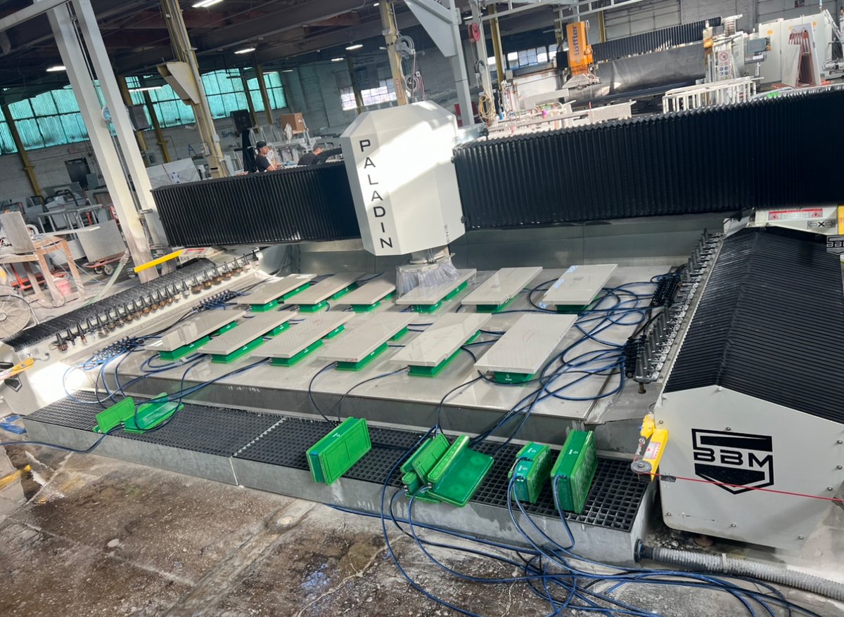 BbmMachine's tweet image. The PALADIN fully loaded and ready to do some serious work at Select Surfaces!

#PALADIN #CNCStoneRouter #StoneFabrication #CountertopFabricators
