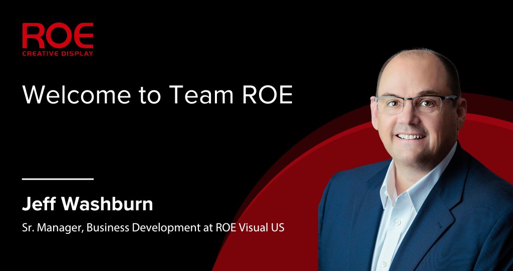 The ROE Visual team is excited to announce the appointment of new hire Jeff Washburn as the US team's Senior Business Development Manager. Read more 👉 ow.ly/Ikxn50QMXc2