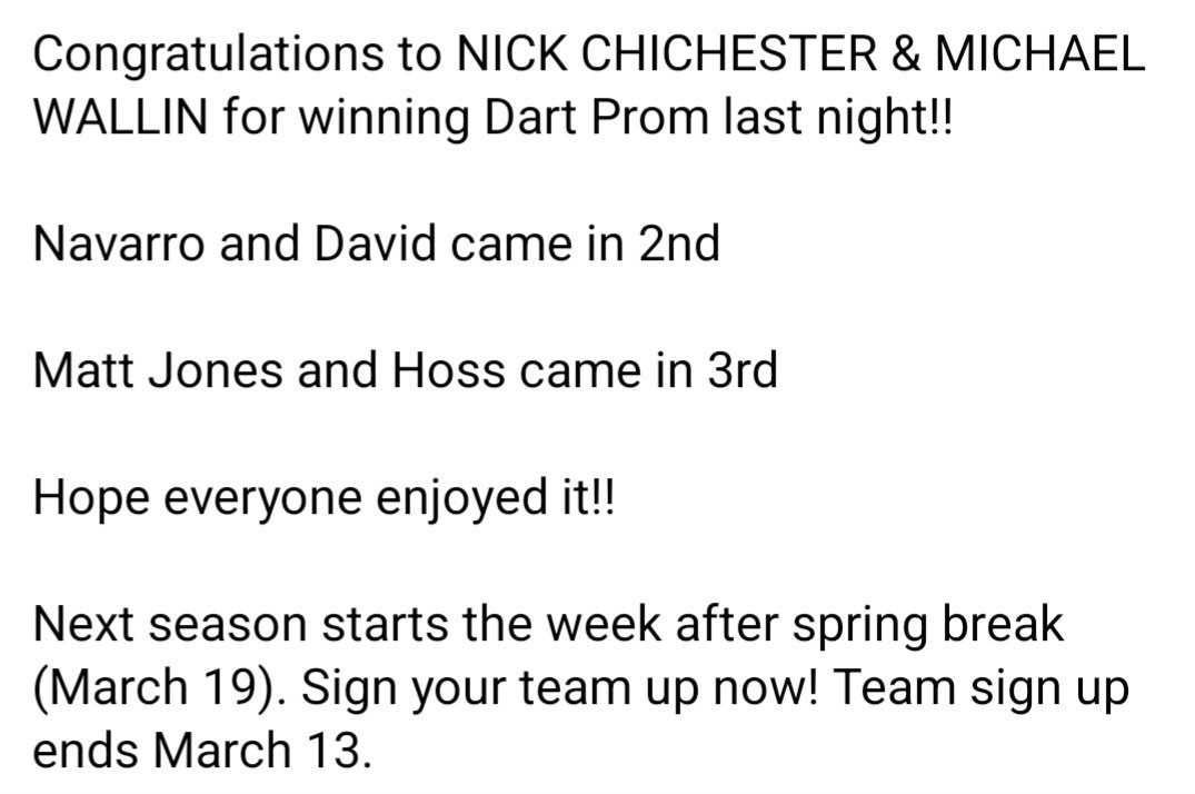 TTownDartLeague (@dart_town) on Twitter photo 