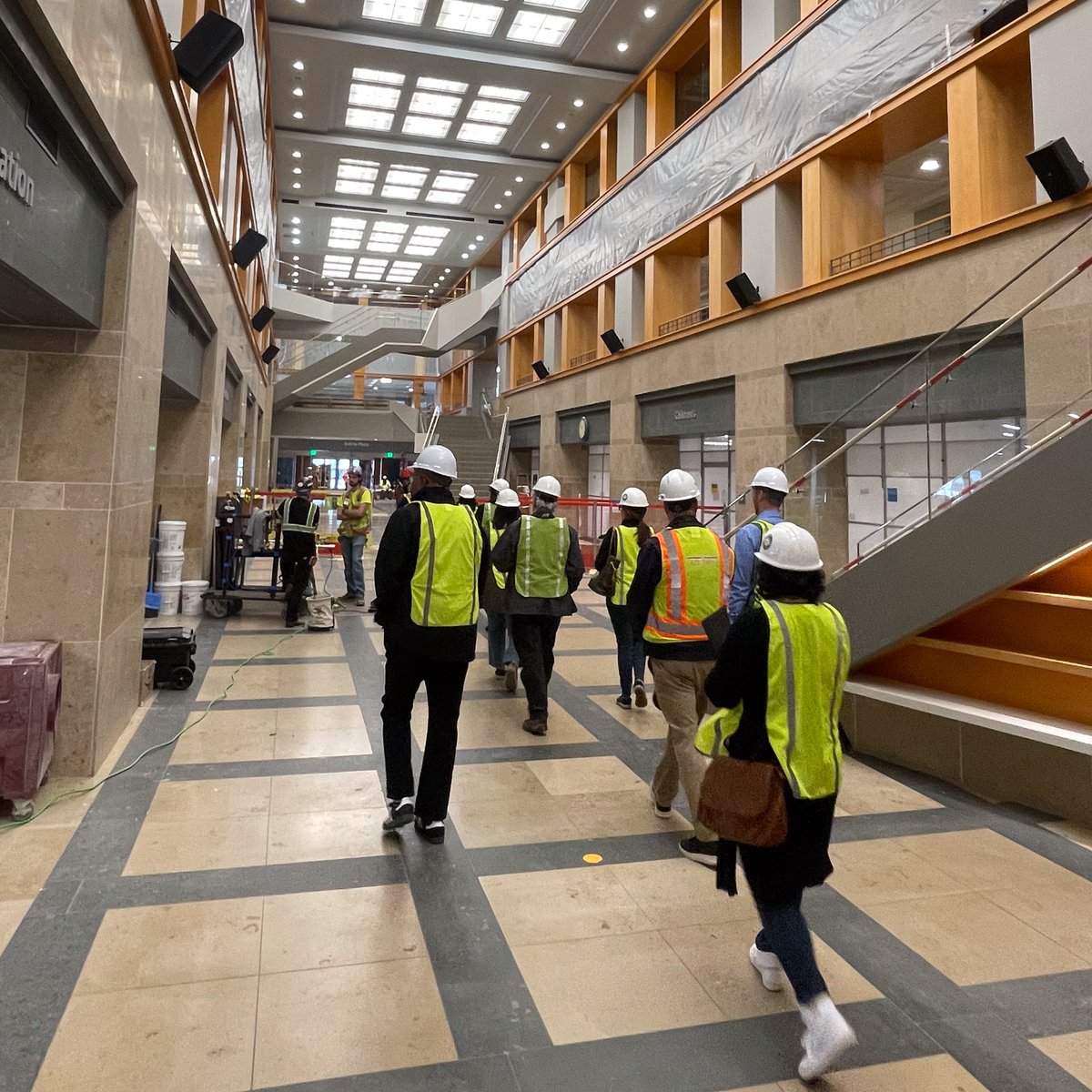 denverlibrary's tweet photo. Thanks Denver City Council for stopping by to see the Central Library renovation progress! We're counting down the days until we fully reopen the building to the community later this year! More renovation updates: https://t.co/c40w4PH4bq #ElevateDenver #StrongLibraryStrongDenver https://t.co/69UjPSalsD