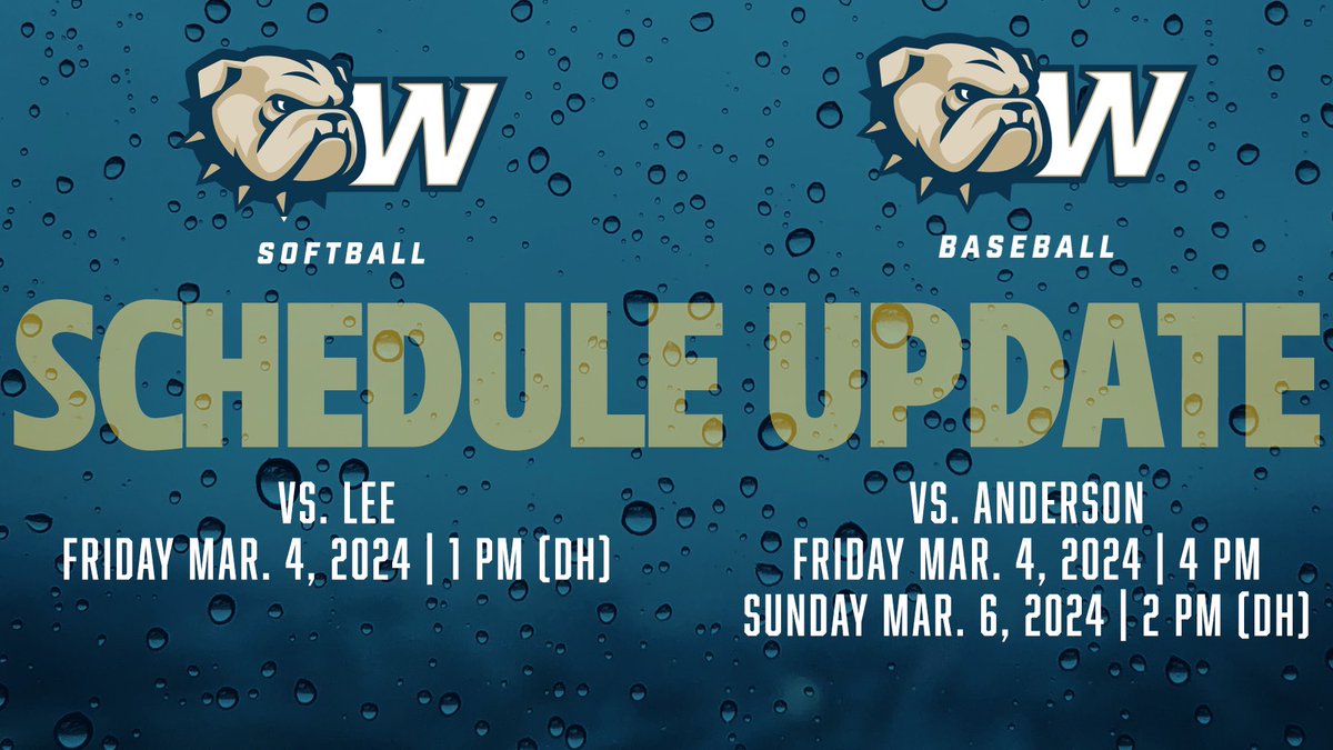 SCHEDULE CHANGES @WingateSoftball DH vs. Lee moved up to Friday at 1! @WingateBaseball will host Anderson Friday at 4, then Sunday for a 2 PM doubleheader! No games Saturday. Story | shorturl.at/vxDG6