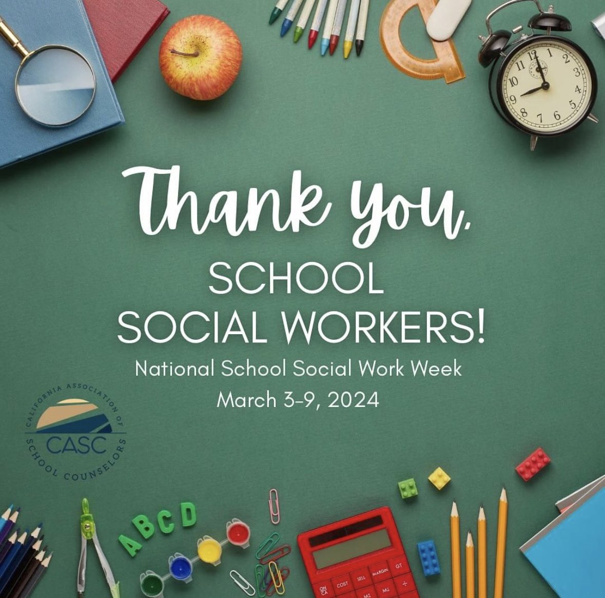 CASC appreciates and admires our fellow PPS service providers, school social workers! Thank you for your contributions to our education field supporting California students 🙌🏼 #mycasc