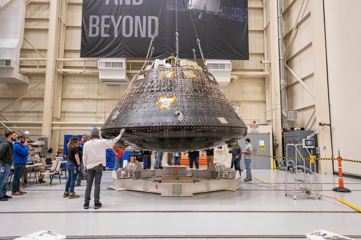 Welcome back, @NASA_Orion! 🌕 The spacecraft we tested @NASA's Neil Armstrong Test Facility before it flew around the Moon and back during the @NASAArtemis I mission recently returned to our facility. It will undergo ground testing, crucial to Artemis II: go.nasa.gov/3uQSMae