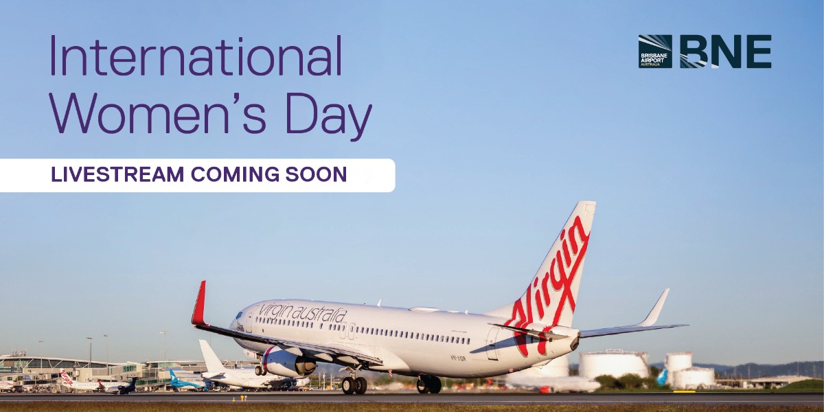 Join us from 8:45am on Friday 8 March 2024 for our YouTube livestream to celebrate International Women's Day and go behind the scenes on an airside tour with the women working in the aviation industry at #Brisbane Airport. brnw.ch/21wHDK3 #IWD2024 @VirginAustralia