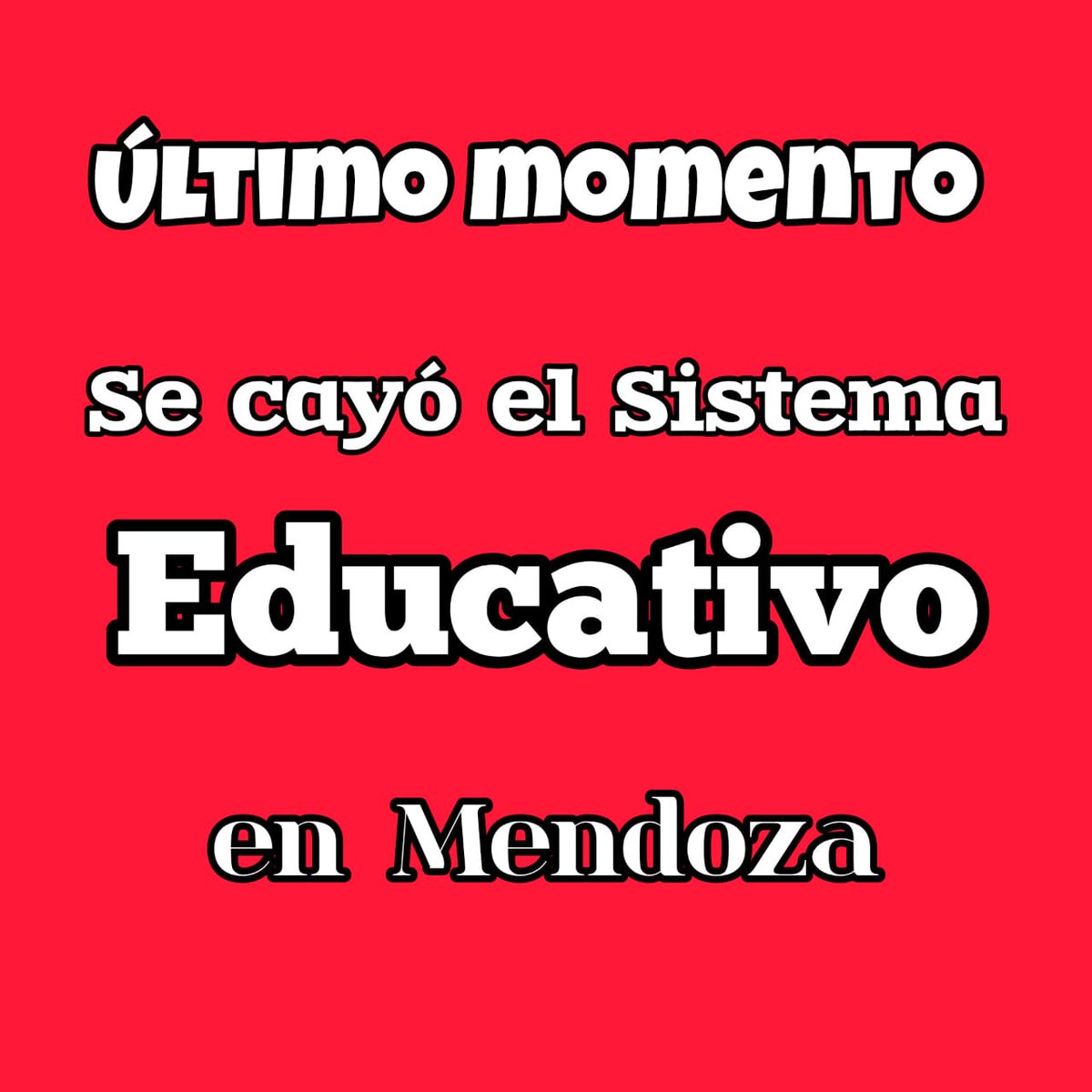Se cayó Facebook en el  mundo
Se cayó instagram en el mundo 
Cayó el sistema educativo en Mendoza, pero esto viene desde hace muchos años 😭🥹
<a href="/alfredocornejo/">Alfredo Cornejo</a> <a href="/TadeoGZ/">Tadeo Garcia Zalazar</a> <a href="/VickyVillarruel/">Victoria Villarruel</a> <a href="/JMilei/">Javier Milei</a> @HebeCasado @AptoDocente <a href="/sitioandinomza/">Sitio Andino</a> <a href="/MzaDGE/">DGE Mendoza</a> <a href="/diariouno/">Diario UNO Mendoza</a>