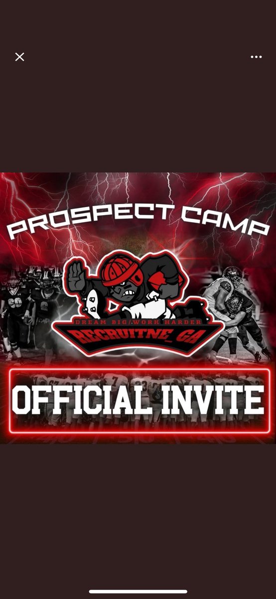 I’m proud to announce my official invite to RecruitNE_GA Prospect Camp @WillMorrison18 @BigSkippin_75 @CStory808 @NwGaFootball @NEGARecruits @najehwilk @baconnetworkllc @Coach_Bland77 @CoachDaniels06 @toy_glenn23 @nlevelsports @JakeSayers2