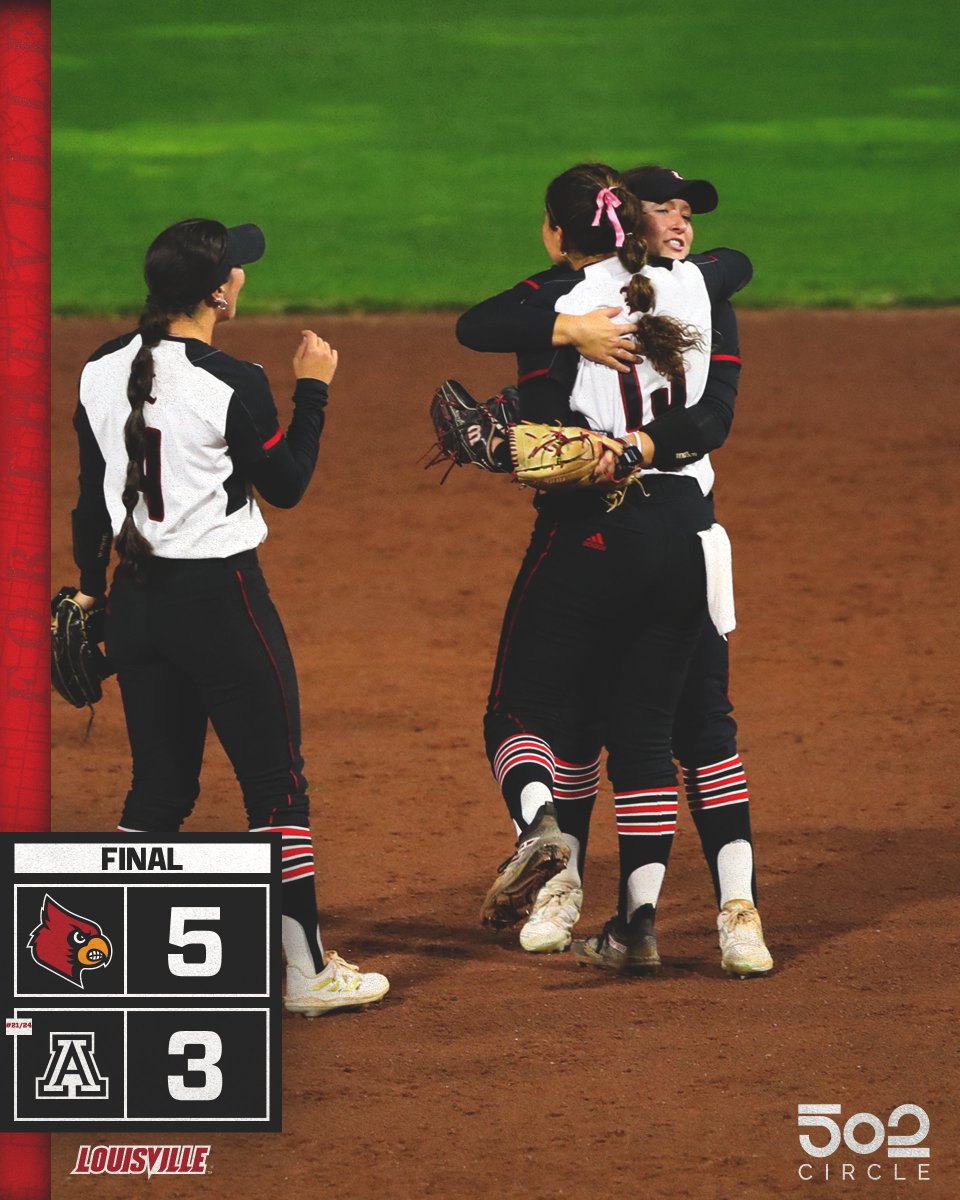 Final Score Graphic: Louisville 5, Arizona 3