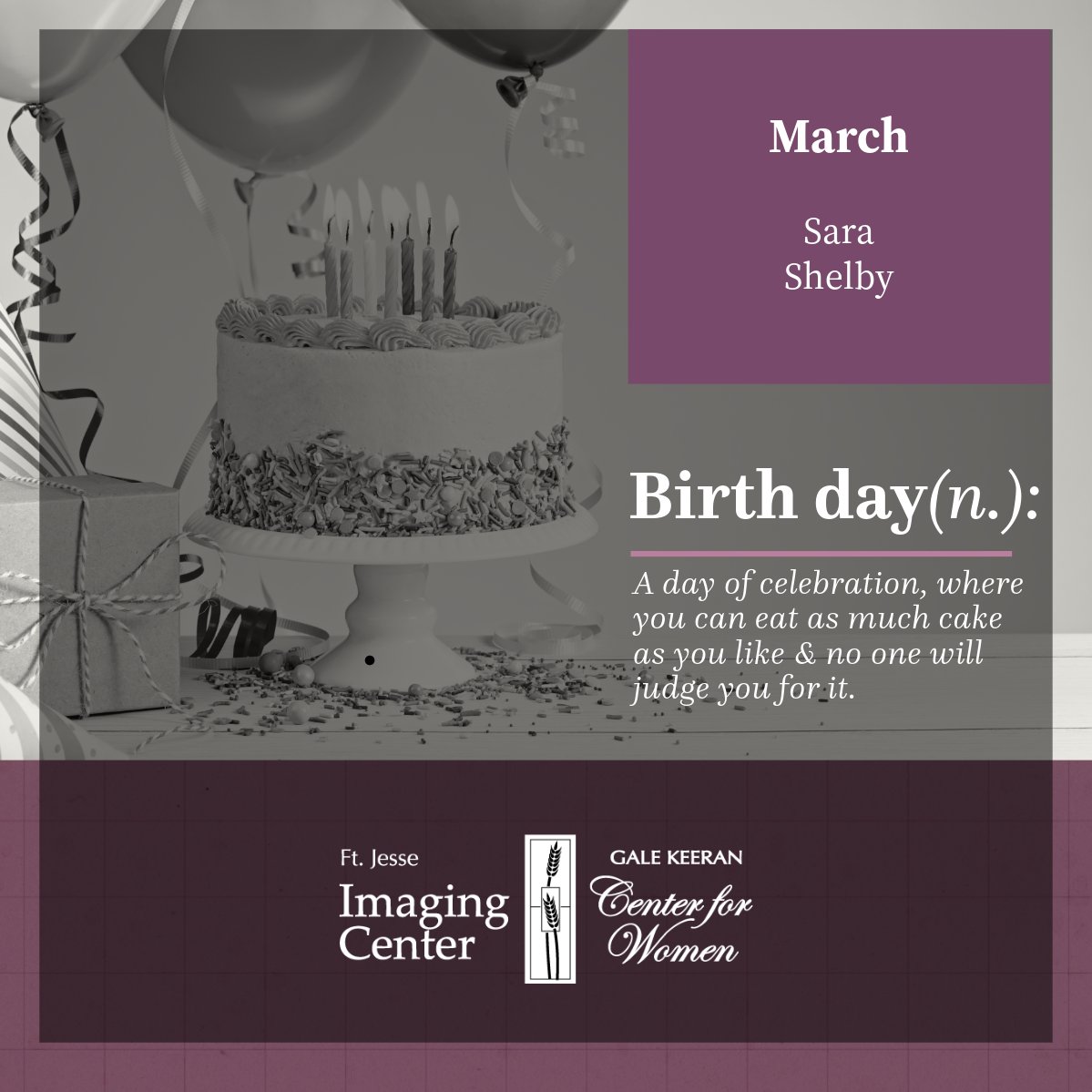 “The more you praise and celebrate your life, the more there is in life to celebrate.” — Oprah Winfrey
Wishing a lovely birthday month to our team members celebrating in March!