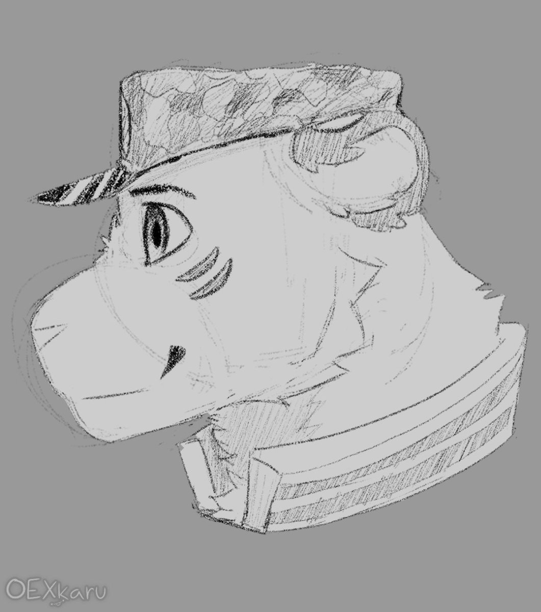 OEXkaru's tweet photo. I don’t draw Oscar as an adult or teen much often, and even rarer, in the army

He joins the army in the story as soon as he turned 18, leaving his family to search for goals of his own, Paradactyl wasn’t really happy about his choice

#Oscar #army #sketch https://t.co/x5Qxladwmv