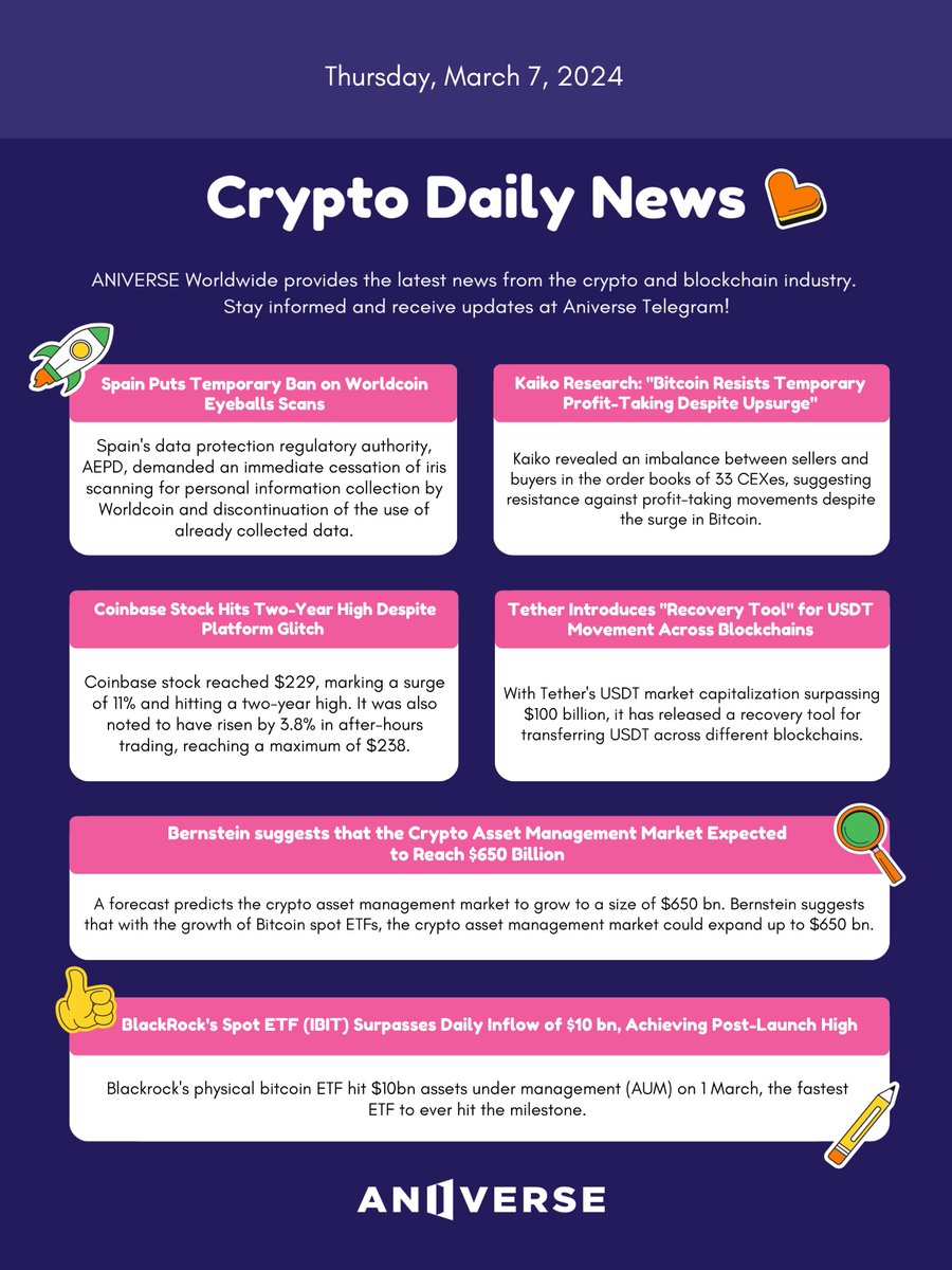 ANIVERSE Crypto Daily News_March 7, 2024💌
👇Check out the full text at
medium.com/aniverse/crypt…