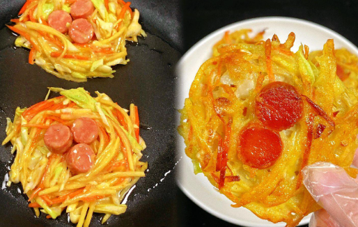 豆から作る細切りポテトパンケーキは本当に美味しいです！ キャラメリゼで香ばしくてサクサク～一口食べれば大満足、朝食にぴったり！