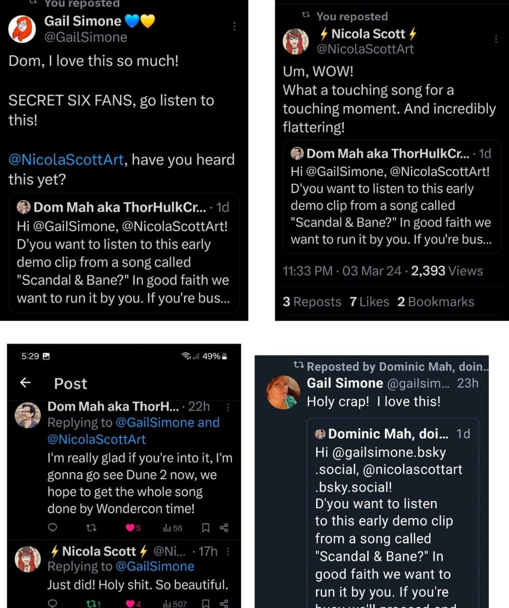 dommah's tweet image. This is still the best part of 2024 so far. And the non-superhero less-nerdy songs are gonna be real cool too! Preorder your album now with a little #crowdfund! 12valentines.net #12valentines #indiepop #secretsixsong #gailsimone #dccomics #nicolascott