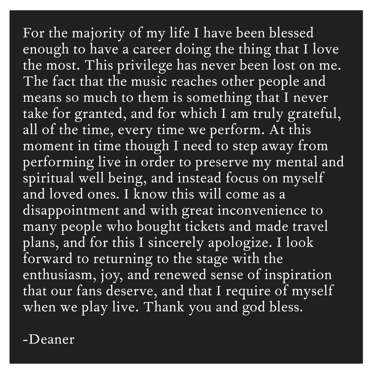 Ween’s April tour dates have been canceled. Ticket holders will automatically receive a refund from the original point of purchase. The previously announced August and September shows will proceed as scheduled.