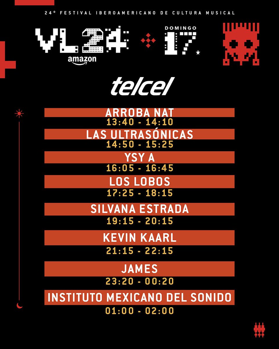 Un día menos para el #VL24, un día de nuevos horarios. ¡Van los del escenario Telcel! 😎🎶 ¿Se imaginan cómo van quedando los demás? 👀