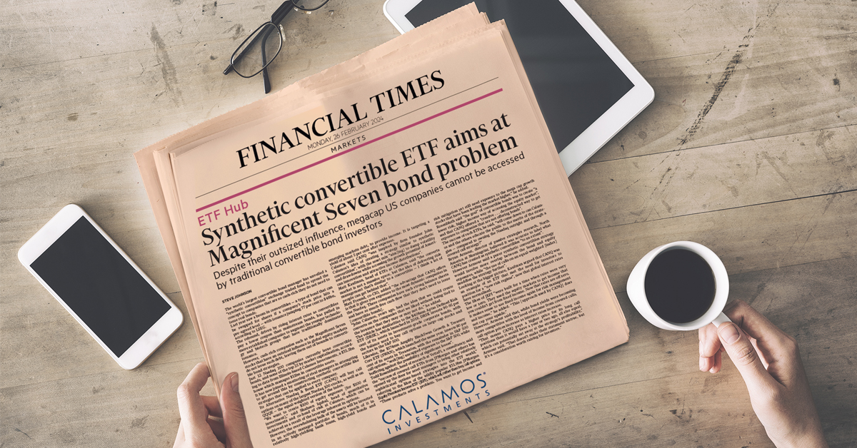 Companies so cash-rich they don’t need to issue bonds? A compelling investment opportunity with our latest #ETF innovation, $CANQ. In @FT's article, learn how @Calamos tapped into our alternatives heritage, options expertise & Nasdaq-100® equity exposure: okt.to/QiEsXJ