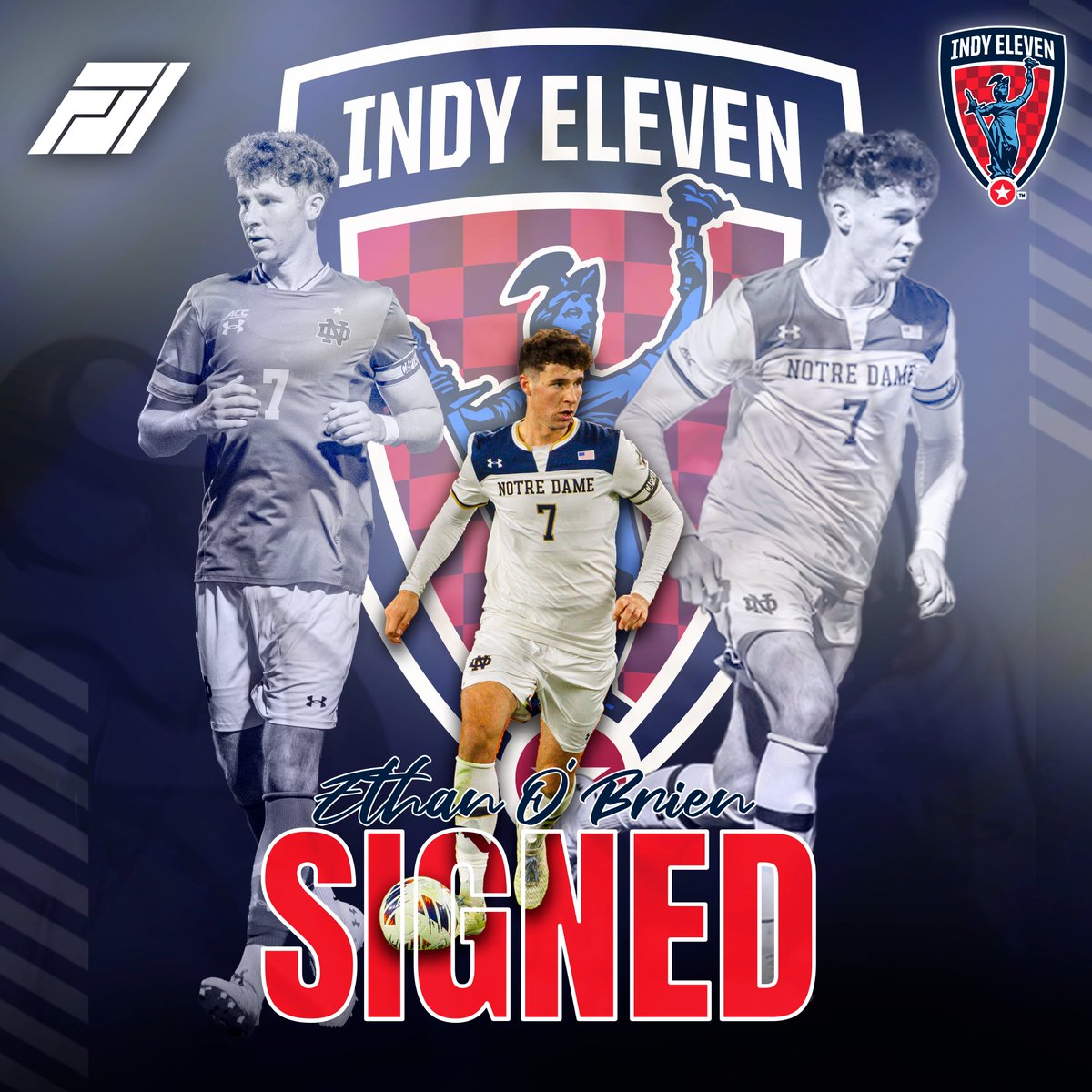 <a href="/IndyEleven/">Indy Eleven</a> sign Notre Dame standout ➡️𝗘𝘁𝗵𝗮𝗻𝗢'𝗕𝗿𝗶𝗲𝗻. The Fighting Irish midfielder captained and led <a href="/NDMenSoccer/">Notre Dame Men's Soccer</a> to the NCAA College Cup Final and now joins his brother in the pros at the <a href="/USLChampionship/">USL Championship</a> club. Congrats <a href="/ethanob7/">Ethan O’Brien</a>!