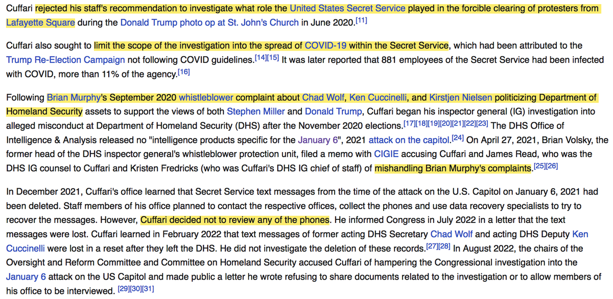 bywillpollock's tweet image. Joey "2 Shoes" Cuffari (don't forget, a Jan Brewer flunky) is *still IG of DHS* despite

- blocking investigation of Lafayette Square debacle
- blocked probe of COVID spread inside Secret Service
- intentionally slow-walked #TextGate