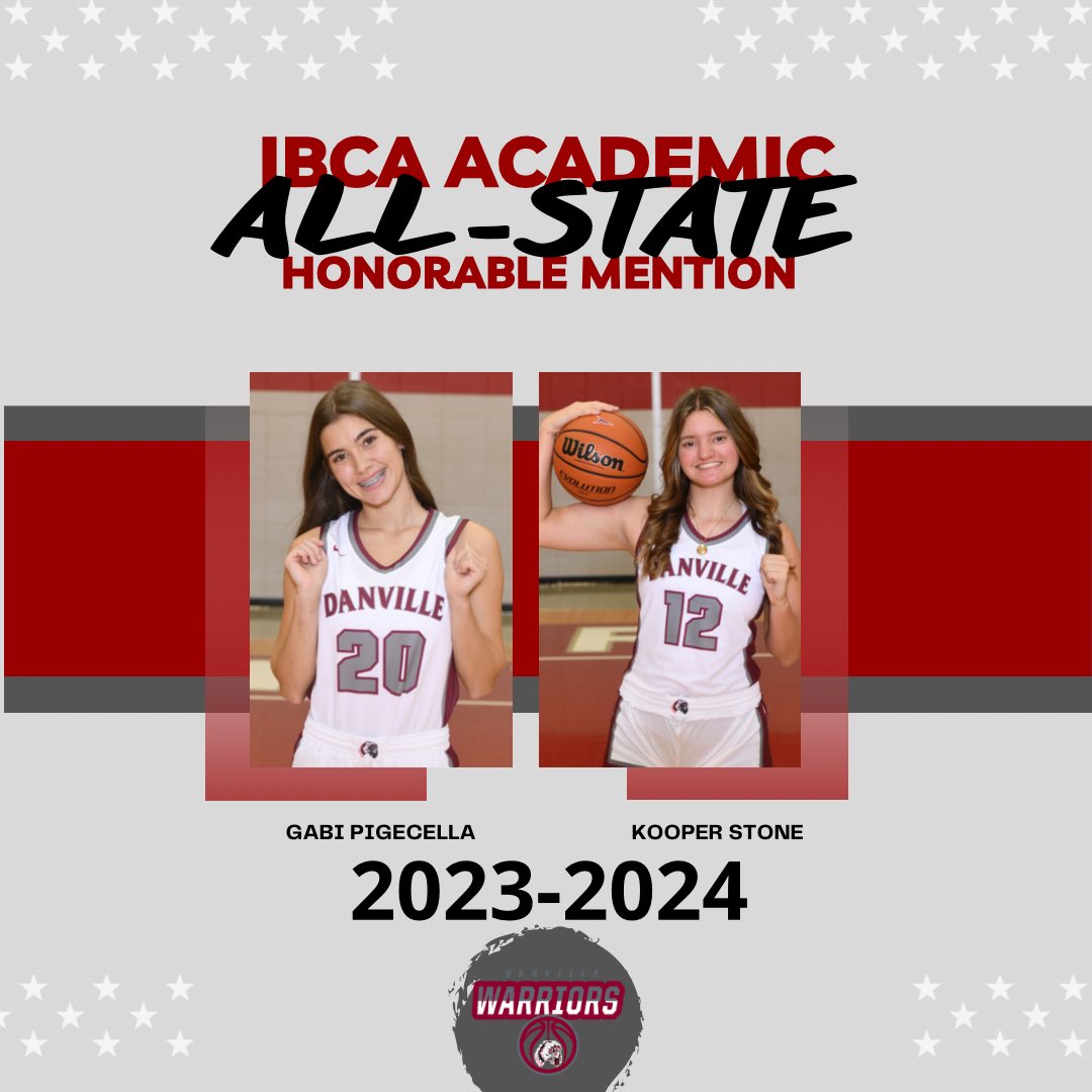 Congratulations to @pigecella49372 and @kooperstone for being recognized as IBCA Academic All-State Honorable Mention! Proud of the work you do in the classroom and on the court! #WarriorPride #ATTACKas1