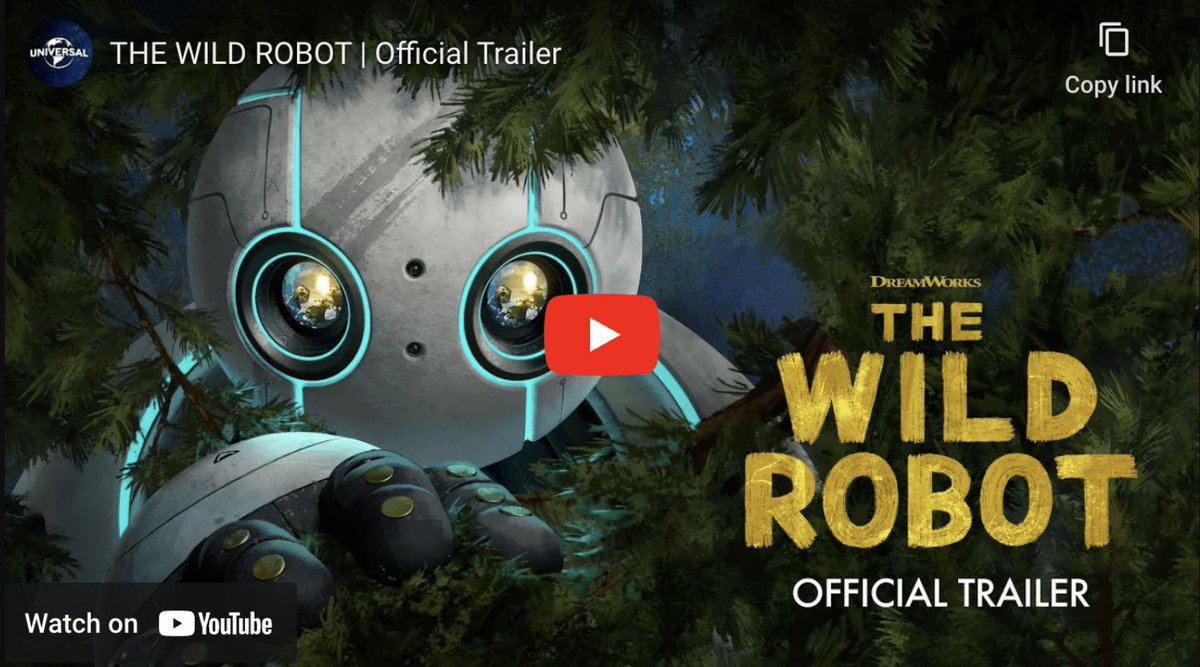 The trailer for THE WILD ROBOT was just released, and I’m going to go ahead and call this mandatory viewing, insists Travis Jonker on <a href="/100scopenotes/">Travis Jonker</a>. "Is it just me, or does this look great?" Watch it here: ow.ly/Q4Gg50QMuLt