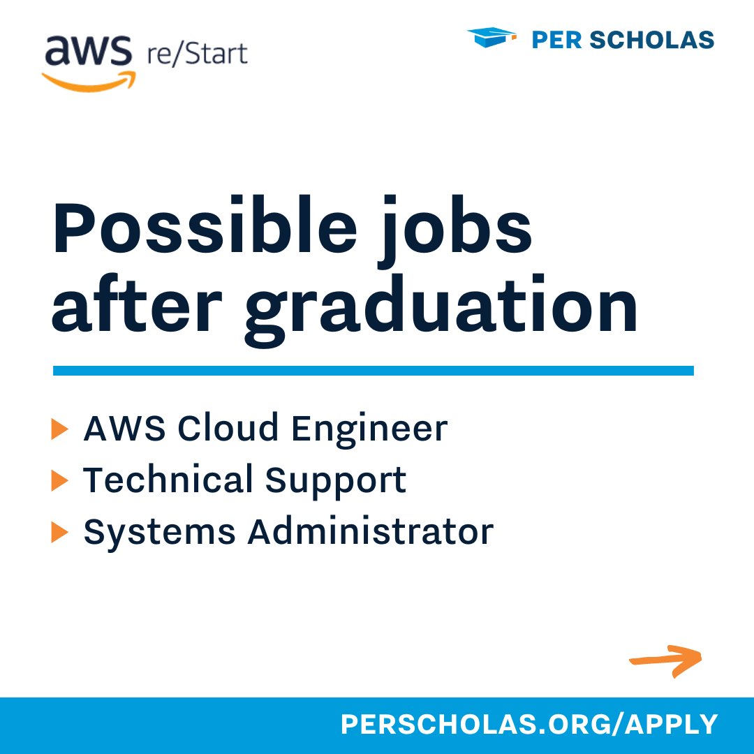 Ready to launch your AWS re/Start journey? Our 15-week training will get you hands-on experience through real-world scenarios, labs, and coursework! Master key technical areas for entry-level cloud computing roles. Apply now at perscholas.org/apply