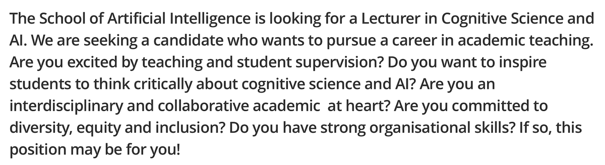 Iris van Rooij 💭 (@irisvanrooij) on Twitter photo 🚨 Vacancy for Lecturer in Cognitive Science and AI at <a href="/Radboud_Uni/">Radboud University</a> <a href="/AI_Radboud/">Radboud AI</a>.
Deadline for application: 28 April
(Please RT 🔃 for wider reach 🙏)
ru.nl/en/working-at/… 1/n 🚨 Vacancy for Lecturer in Cognitive Science and AI at <a href="/Radboud_Uni/">Radboud University</a> <a href="/AI_Radboud/">Radboud AI</a>.
Deadline for application: 28 April
(Please RT 🔃 for wider reach 🙏)
ru.nl/en/working-at/… 1/n