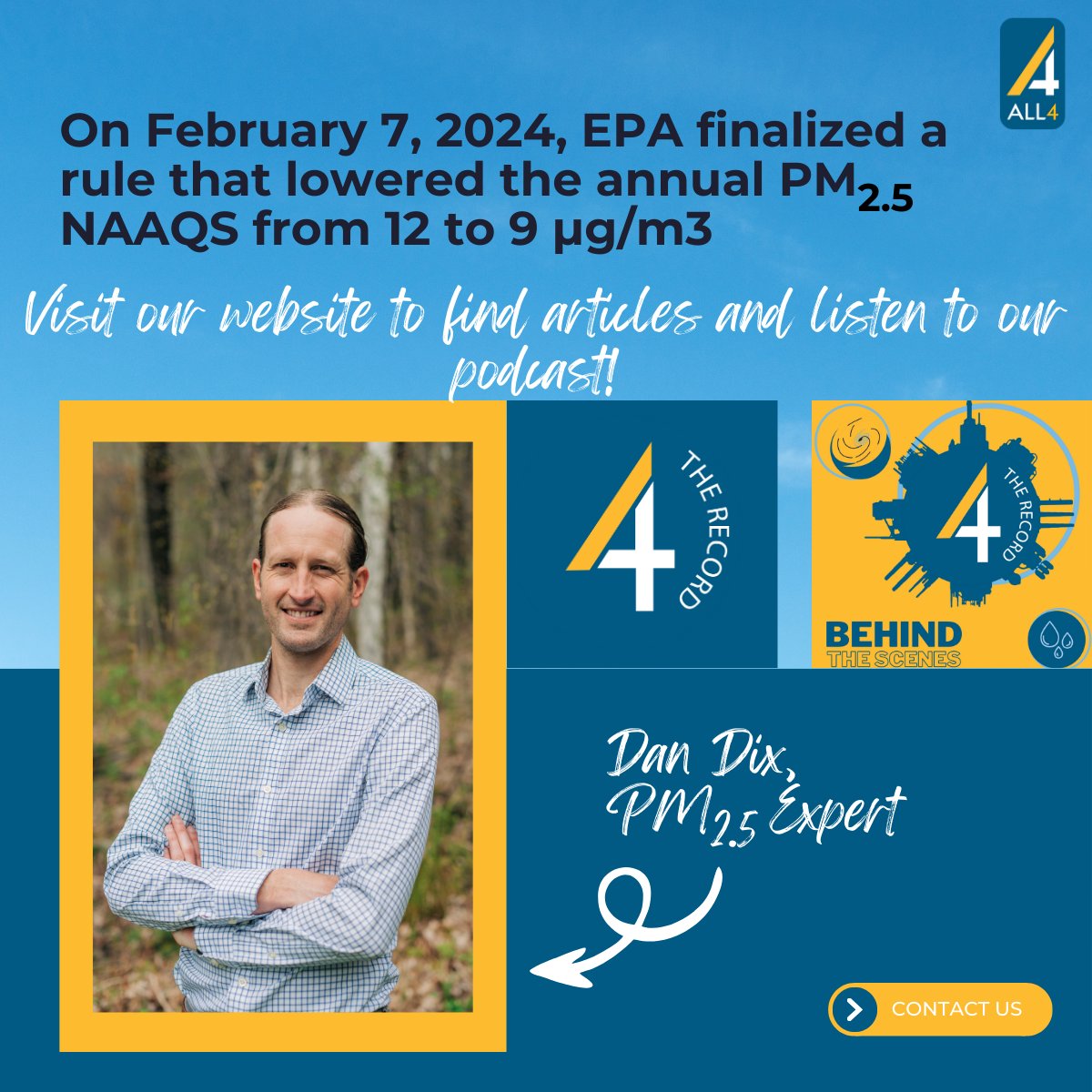 What does the lowering of PM2.5 NAAQS mean for your facility? View our resources including our podcast: all4inc.com/pm2-5-naaqs/