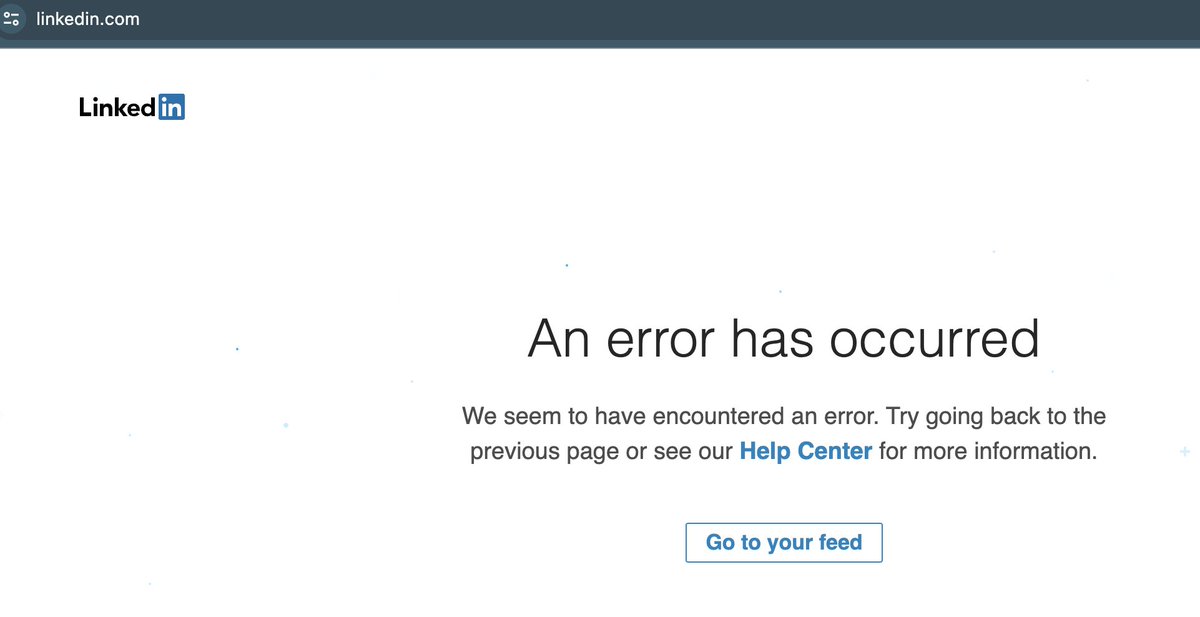 ArpitDotMe's tweet photo. Looks like #LinkedIn is down! https://t.co/GHJJ6xi6uX