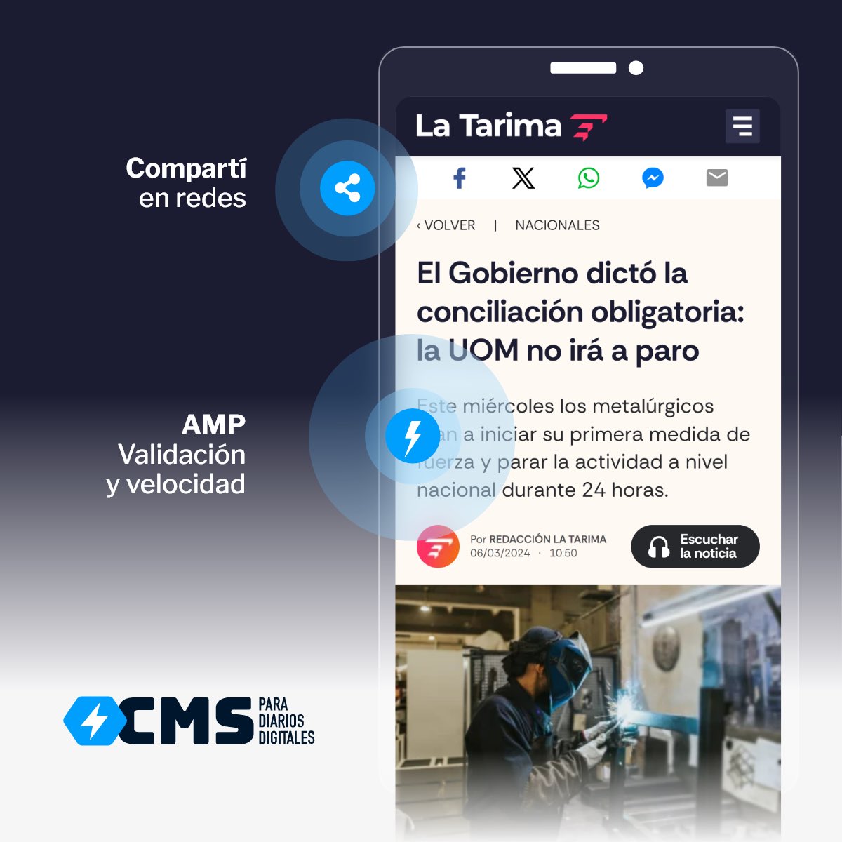 CmsParaDiarios's tweet photo. Nuevo sitio de noticias @LaTarimanoticia  Optimizamos la performance de las notas con Full AMP garantizando el cumplimento de los requerimientos técnicos de Google y agilizando la usabilidad. Nuevo diseño sobre la plataforma de CMS Para #cms #noticias #rosario #cmspara https://t.co/q2qWWHKaT7