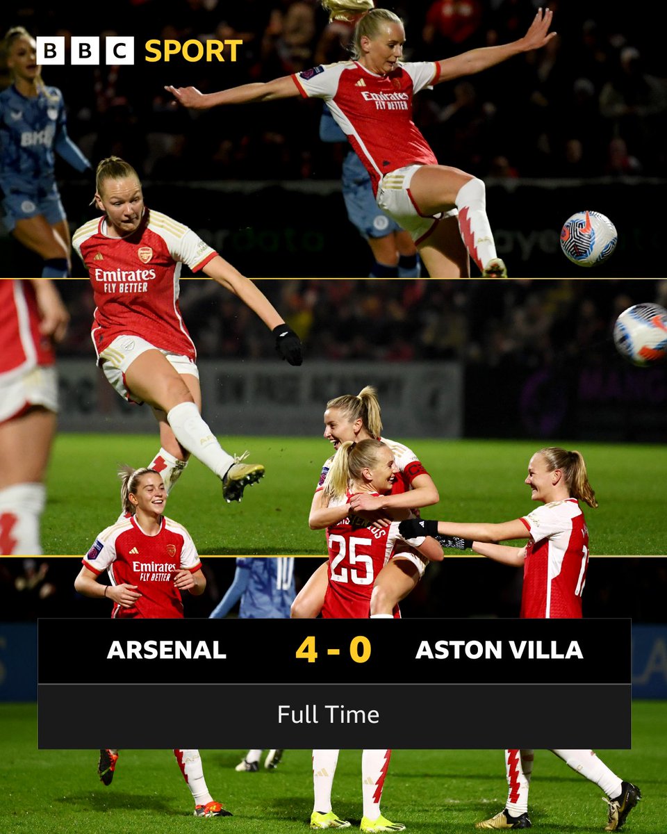 Arsenal cruise into the #ContiCup final.

Their 10th. 

#BBCFootball