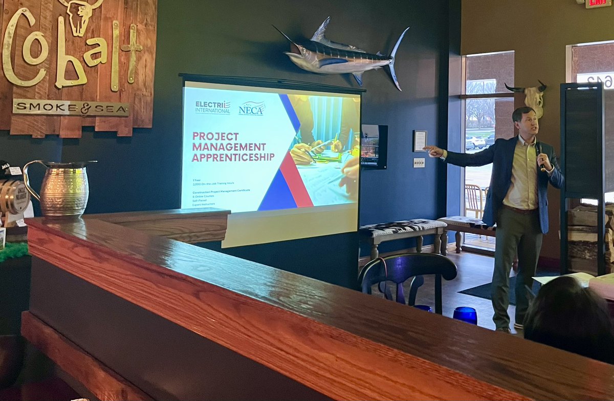 WePowerMO's tweet photo. Our members enjoyed a jam-packed membership meeting full of updates and new information. Josh Bone from ELECTRI International explained the benefits of using Document Crunch &amp; Apprenticeship for PM’s. https://t.co/gROCbwJbA0