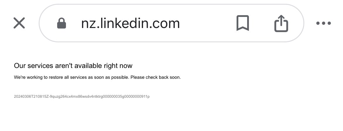 _LokeshKaushik's tweet photo. #LinkedIn is down today! Anyone else noticed the same?
#socialmedia #LinkedInisdown https://t.co/N71PFbp32P