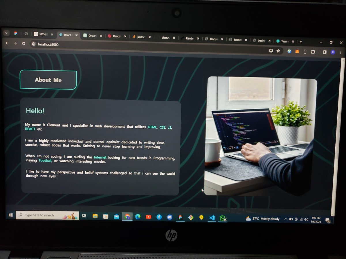 UmohPet's tweet photo. More updates ๐
#portfolio #webdevelopment #frontend #ReactJs #StyledComponents https://t.co/g8S7RwJXNK