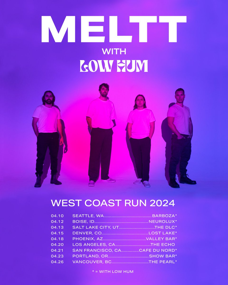 Pumped to announce that @low_hum will be joining us on our west coast Eternal Embers tour! 🚐 We can’t wait to bring this pairing to you all - gonna be an awesome show!!