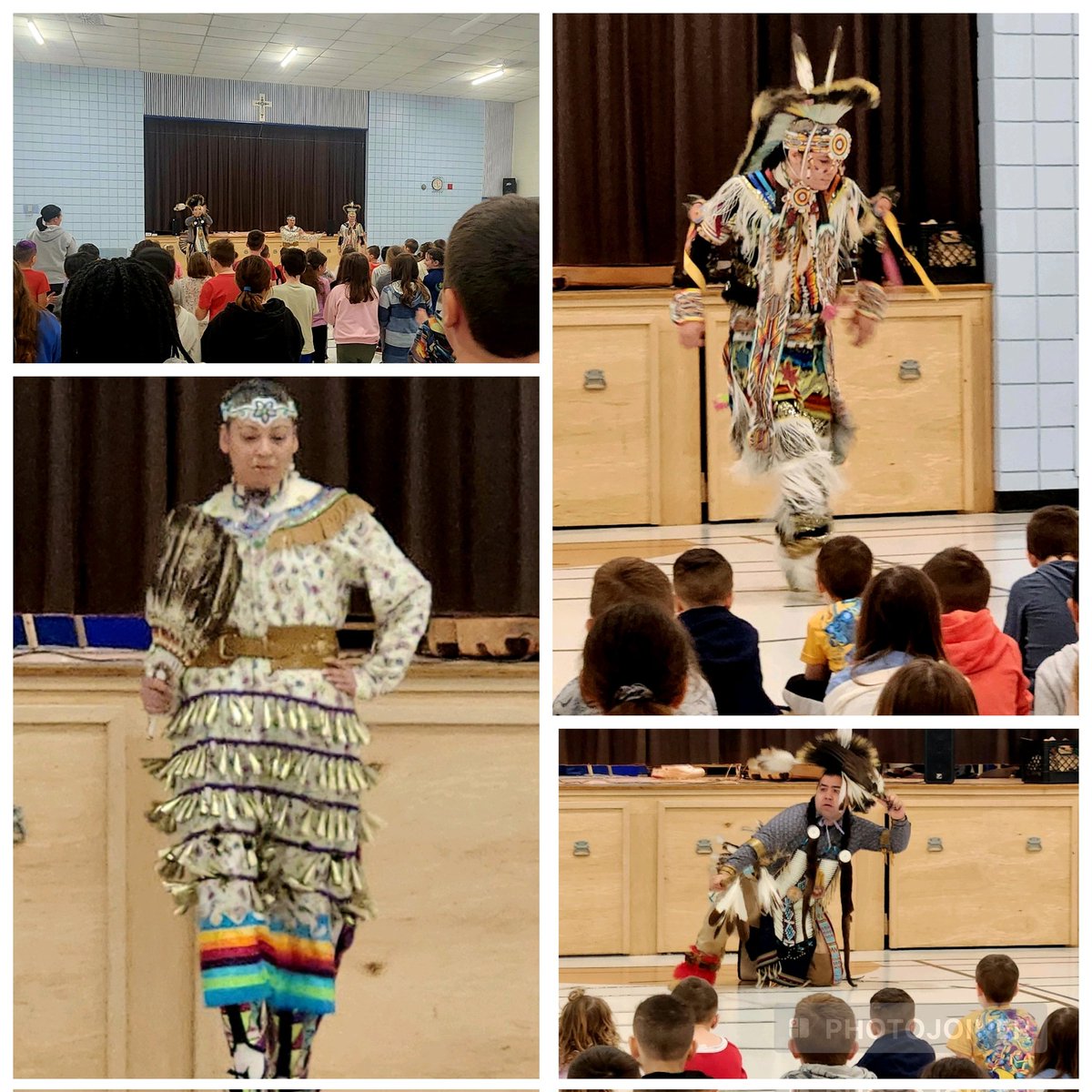 The energy @StCatherineOCSB ‼️ Students & staff received the medicine of music & dance today.Much appreciation to the remarkable Indigenous artists from @MASConline. Chi-miigwetch for inviting us to dance along with you,it was contagious 🎶 🎵 #ocsbBecommunity #beauty #brilliance