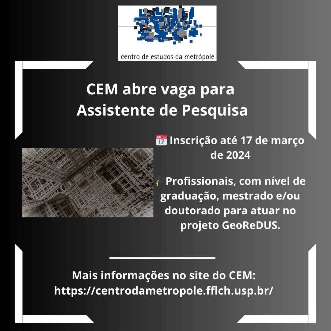 CEM-Centro de Estudos da Metropóle tweet media