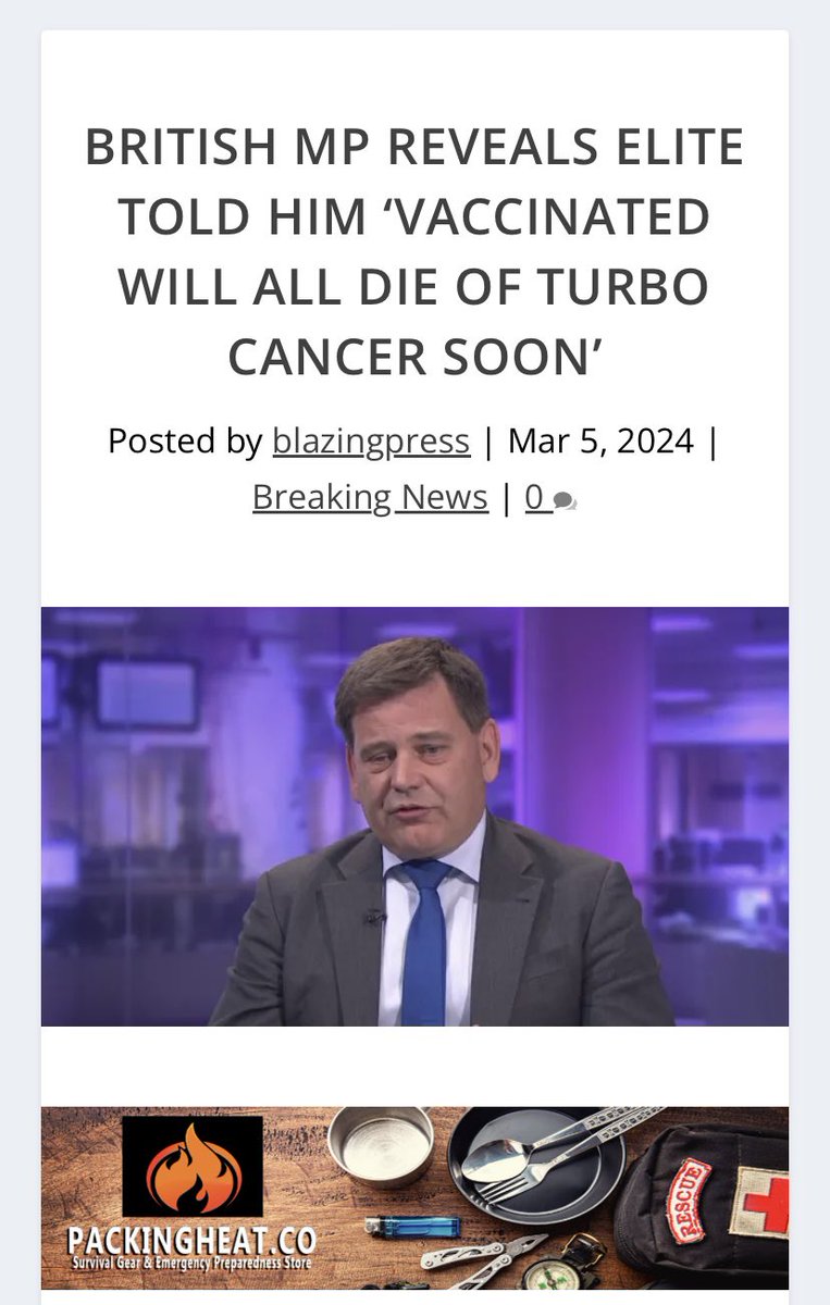 The vaccinated will soon begin dying in their hundreds of millions according to British Member of Parliament Andrew Bridgen who revealed a Senior Cabinet Minister told him details of the plan to use turbo cancer to depopulate the world.
According to Bridgen, the incident took