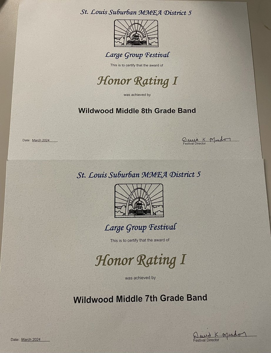 timberwolfband's tweet photo. Congratulations to both our 8th and 7th grade bands for receiving Superior “1” ratings at the St. Louis Suburban Missouri Music Educators Association Large Ensemble Festival! 🎶🎊 This is a fantastic achievement. We are so proud to be your directors! 😊💚💛 https://t.co/Y5rUgHe919