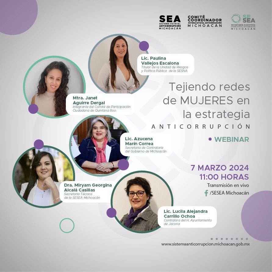 CPCQRoo's tweet photo. ¿Por qué la anticorrupción es cosa de mujeres? Mañana nuestra compañera Janet participará en este webinar del Sistema Anticorrupción de Michoacán.

@cpcmichoacan https://t.co/lRbUOiMSoy
