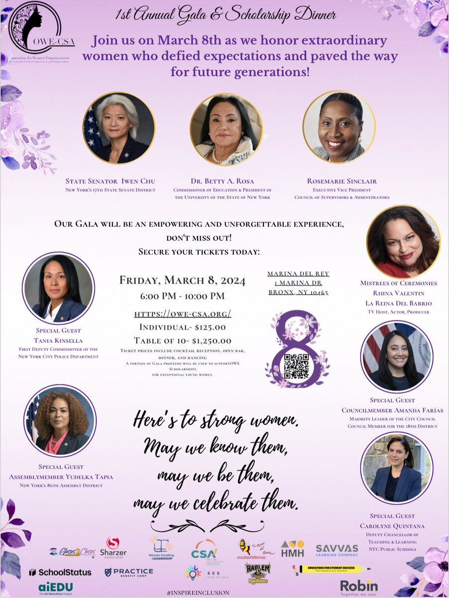 ⁦@FollowCSA⁩ Thank you to everyone for supporting - we’re SOLD OUT - it will be an amazing night of women empowerment. If you would like to attend, we may be able to accommodate. Please email at owecsagala@gmail.com ⁦@CSARunsAs1⁩ ⁦@NYCSchools⁩ ⁦@Iwen4NY⁩