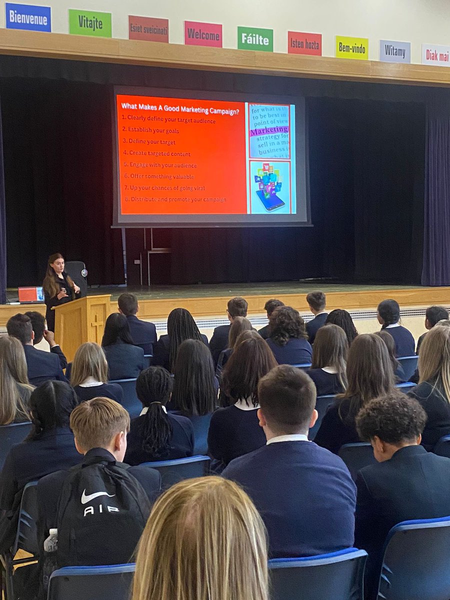 StPatsCollege's tweet photo. We were so happy to welcome Mallaghan back today to launch our marketing campaign unit with Year 9. Laura and Mark shared details about the product and our Year 9s are keen to start strategising!🙌 https://t.co/yucxBvaduU