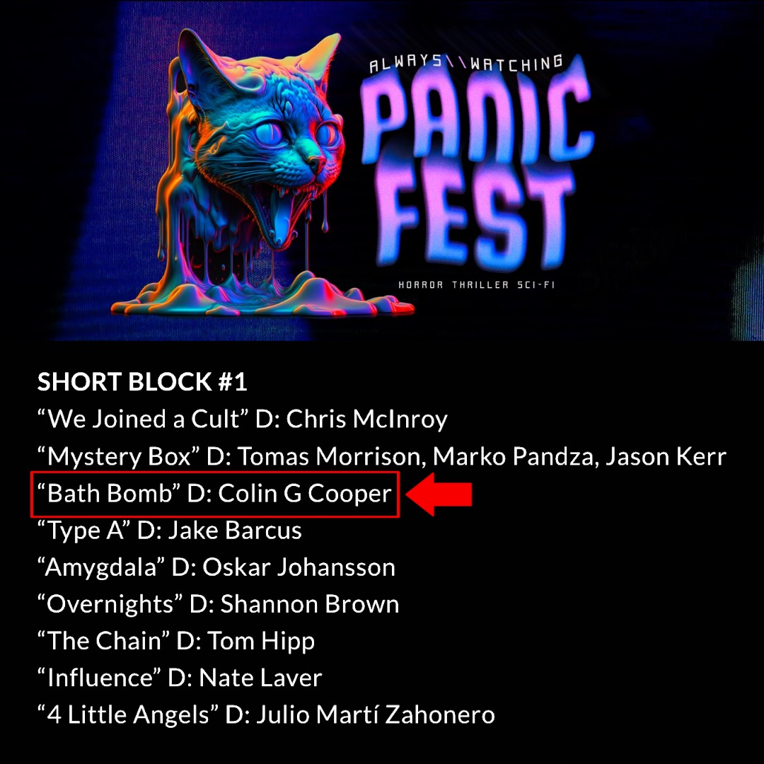 ¡World Premiere! Bath Bomb will have its world premiere at @panicfilmfest in Kansas City on April 5th! Panic Fest is a legendary boutique horror festival named one of the best in the world by publications like @moviemakermag & @DreadCentral ! #PanicFest2024 #AlwaysWatching