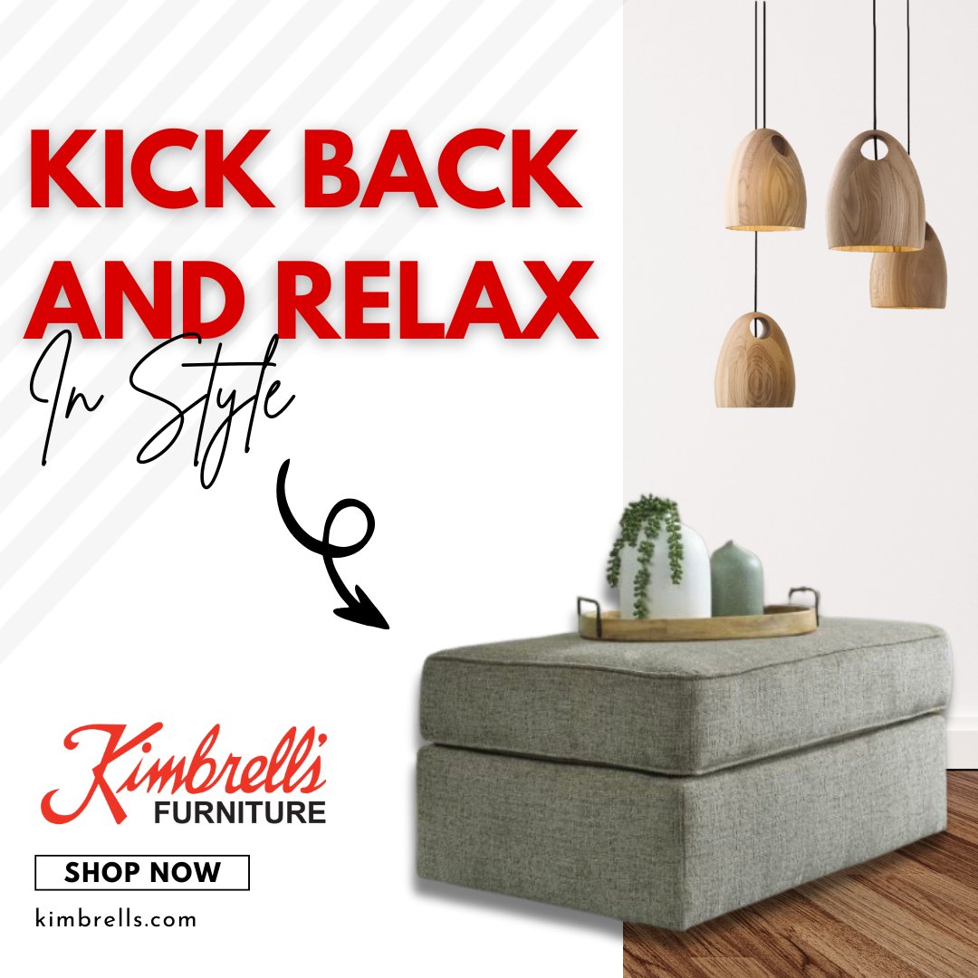 When the couch becomes your best friend, you know you've found the perfect spot! ✨ Whether you're kicking up your feet after a long day or hosting friends for game night, our ottomans are the perfect blend of comfort and versatility. 

kimbrells.com/ottomans