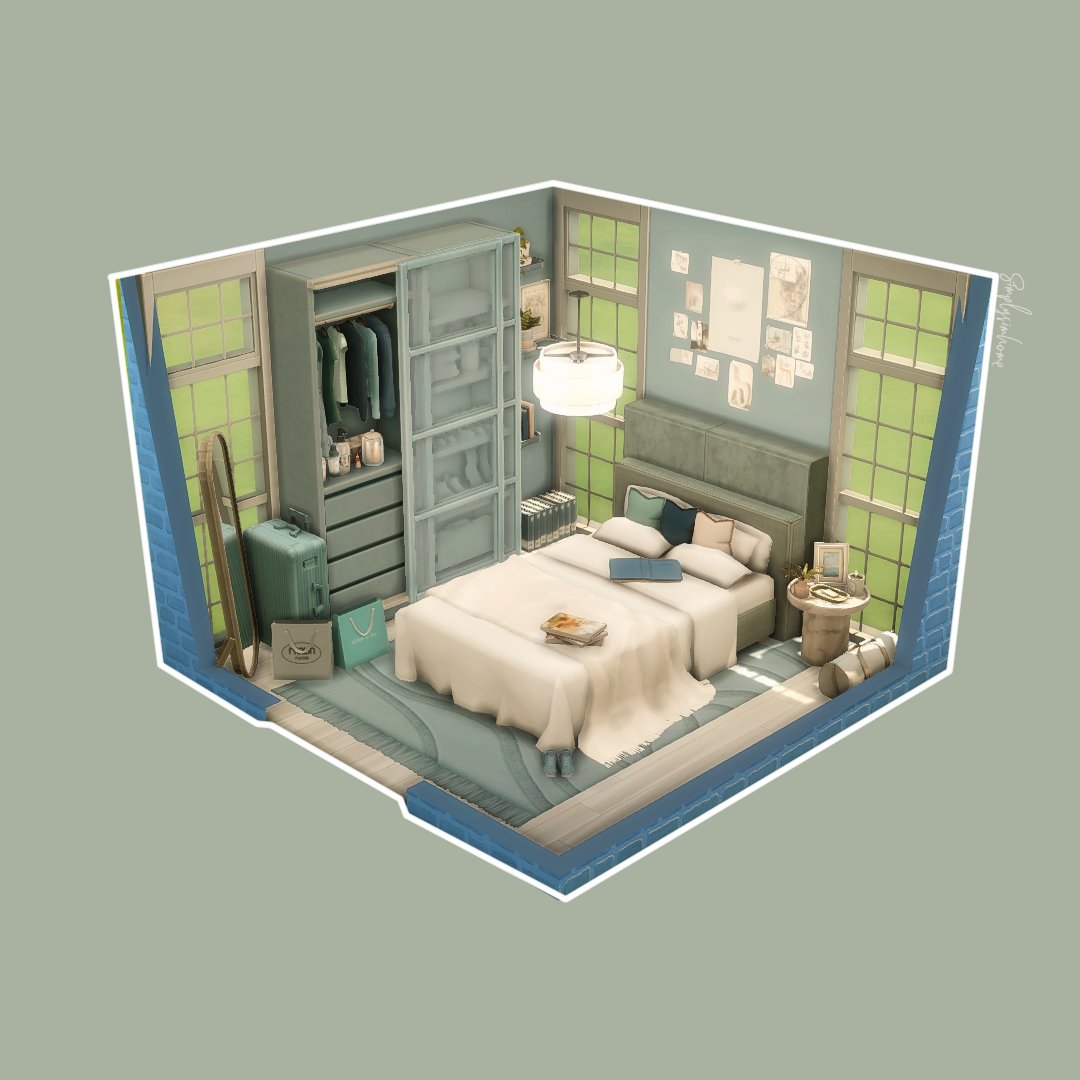 Beck's Blue Bedroom Room - CC 💙 . Little challenge build for #9daysroomchallenge by @axiisims Day one - Something blue . Tray file on my linktree profile now . #sims4 #sccregram #ShowUsYourBuilds #simmersupport @TheSims @EA @SimsCreatorsCom