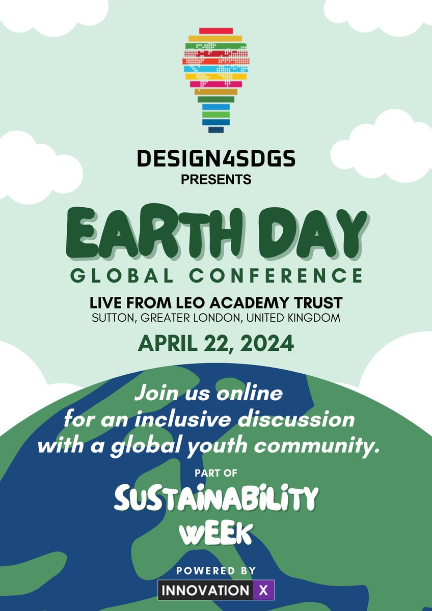 📢 Save the date ...

Join us on 22 April as we host the launch of the #D4SW24 Sustainability Week with a special #EarthDay Global Conference live from @HurstParkSchool, @CFPSchool & @CCJacademy.

More details coming soon from Innovation X.

Another great event from @EvoHannan.