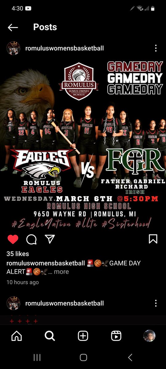 Do or Die, tonight!! District Finals!💪 #O PG  <a href="/robertssaryah/">Sa’Ryah “Rio” Roberts</a>  <a href="/RomulusGirlsBB/">ROMULUS WOMEN’S BASKETBALL</a>