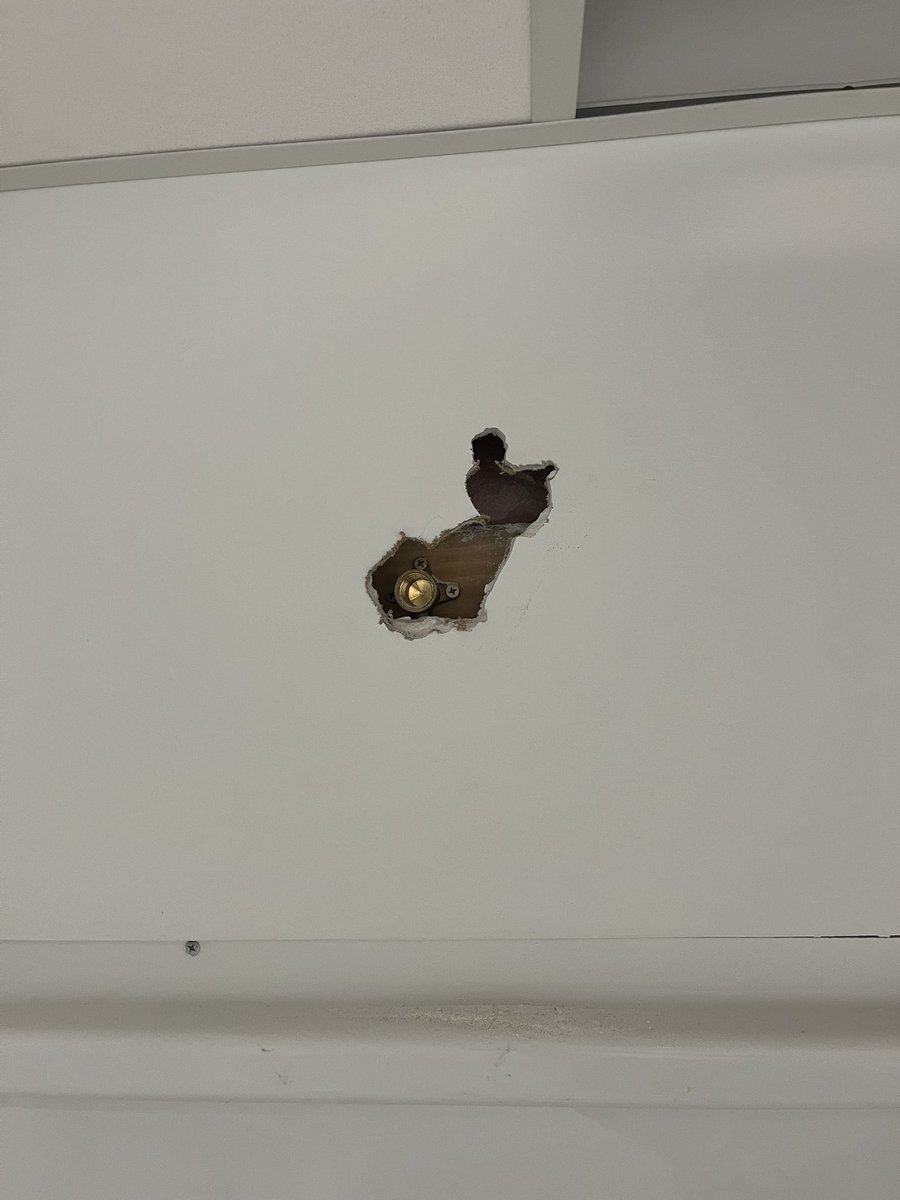 ProSiteServices's tweet image. Had to cut a hole to find the shower supply. What do you see?